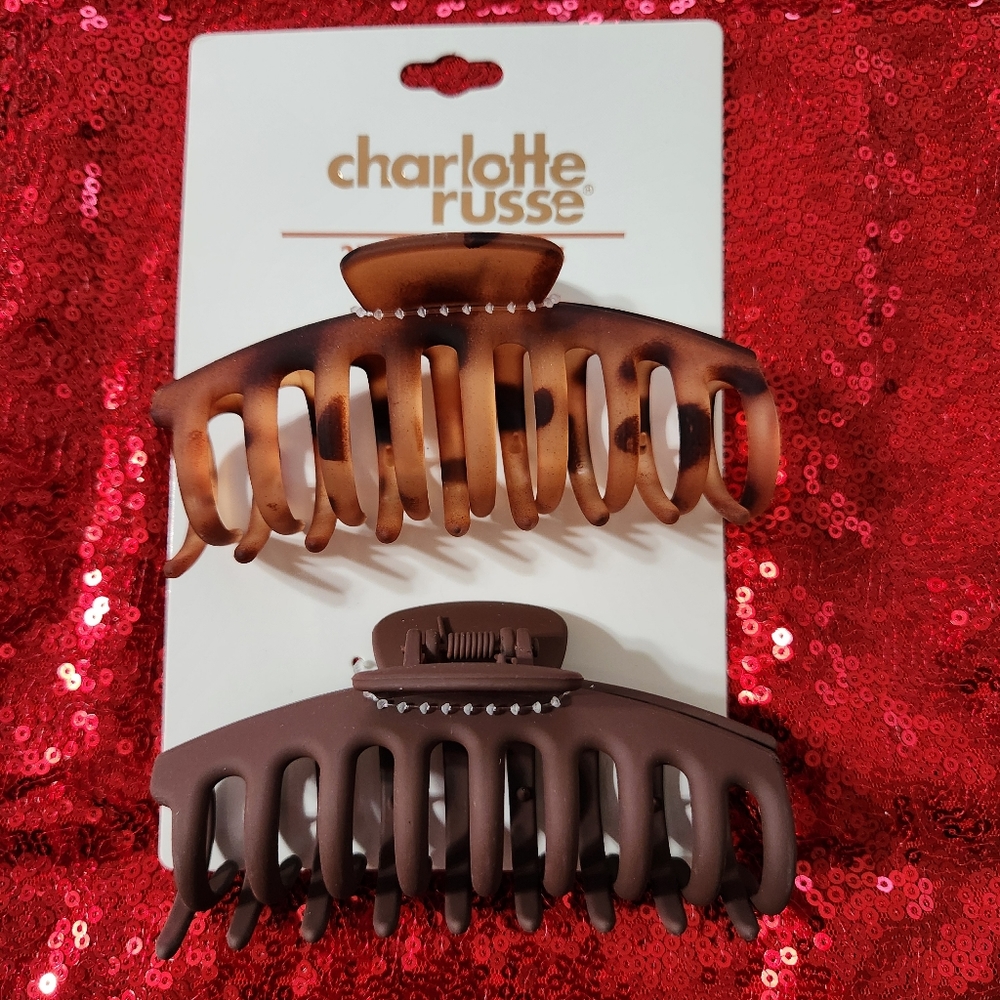Charlotte Russe Brown and Tortoiseshell 2 Pack Claw Clip